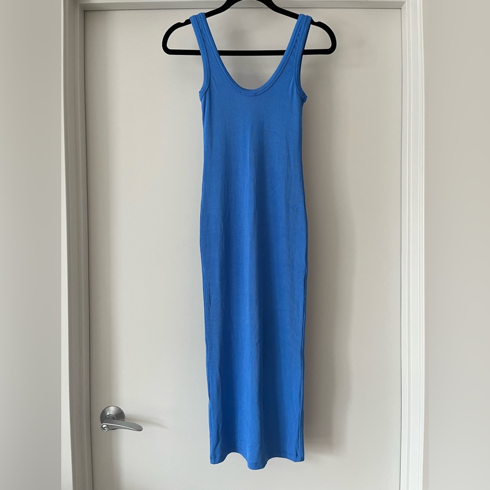 H&M | Ribbed Bodycon Dress | Blue | 12 - Picture 3 of 3